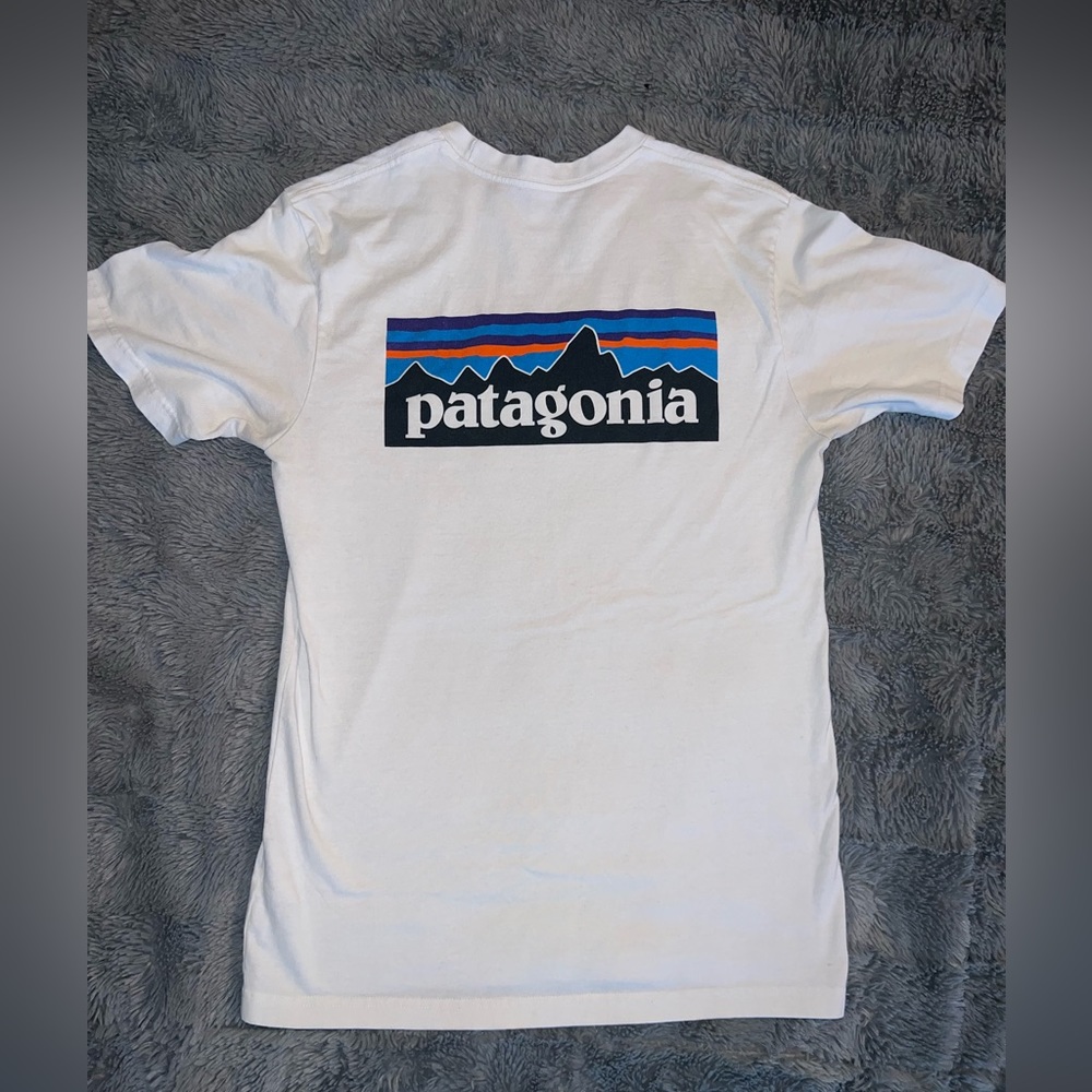 White size small Patagonia T-shirt.
